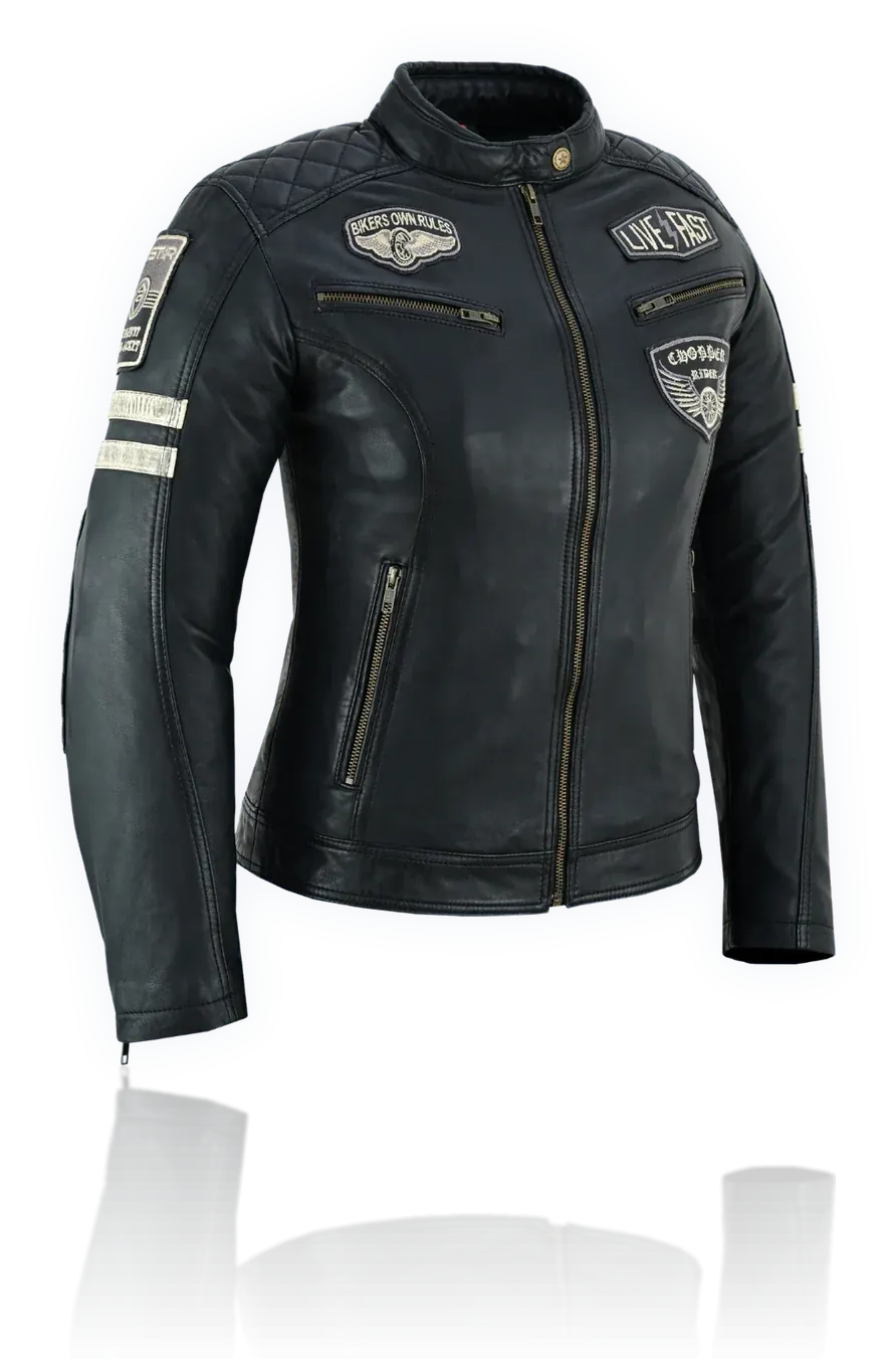 B-Star Moto women's leather jacket, side view